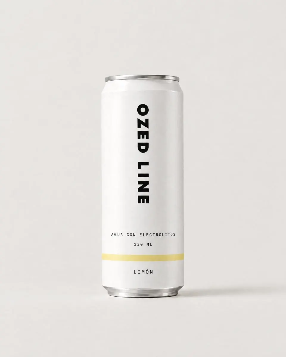 Lata Ozed Line Limón sobre fondo de estudio